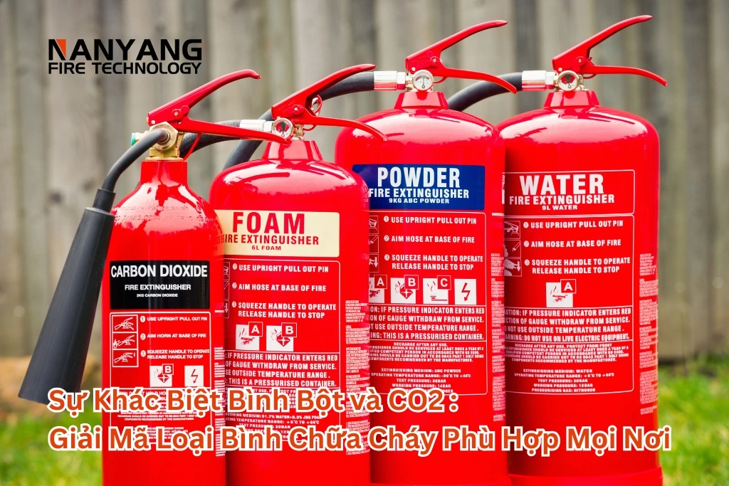 Sự Khác Biệt Bình Bột và CO2 Giải Mã Loại Bình Chữa Cháy Phù Hợp Mọi Nơi